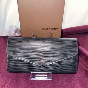 Louis Vuitton Black Epi Leather Envelope Wallet